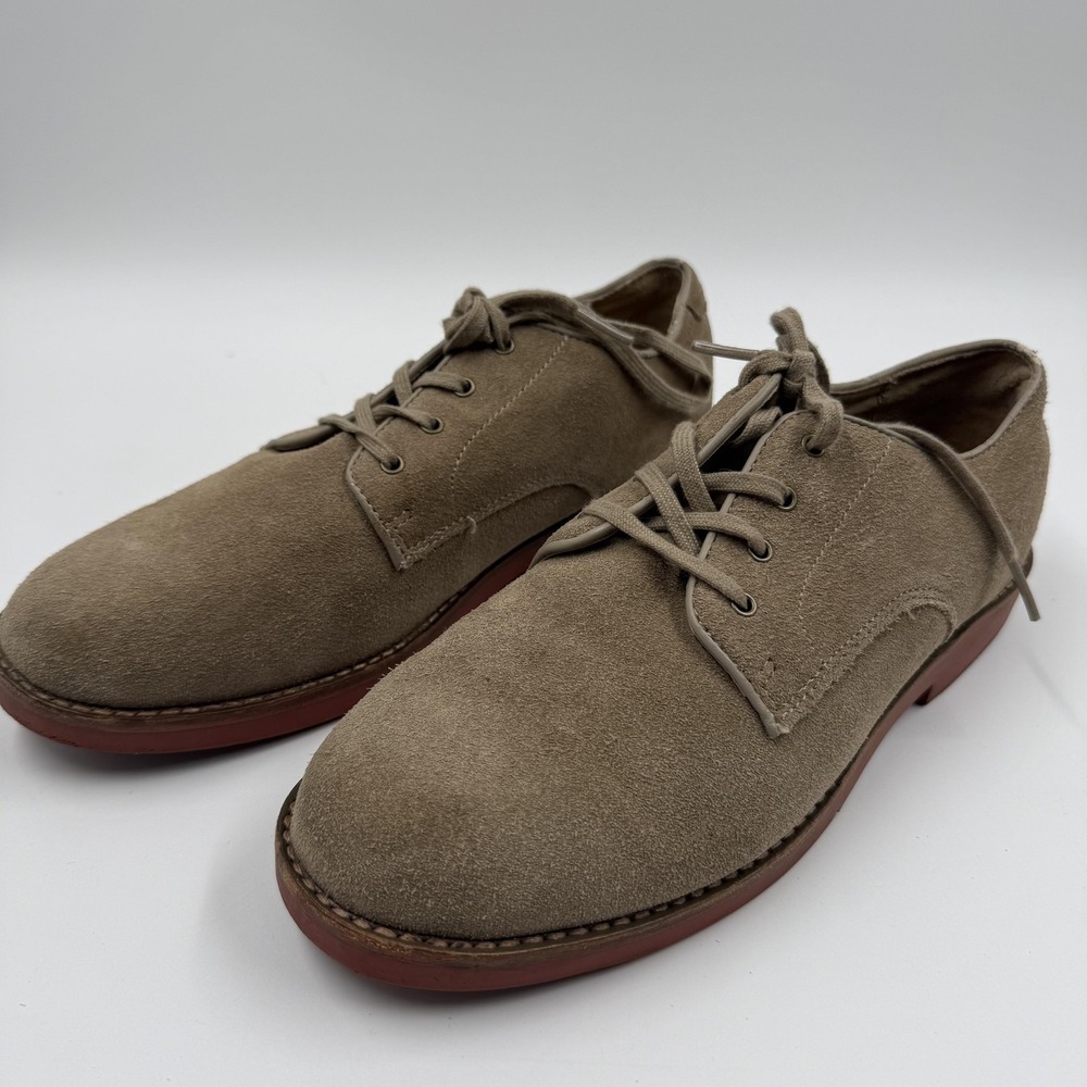 Polo Ralph Lauren Mens 6.5 Beige Suede Oxford Casual Sneaker Shoes